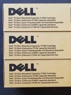 Lot Of 3 Dell 5110CN Standard Capacity Cyan Toners